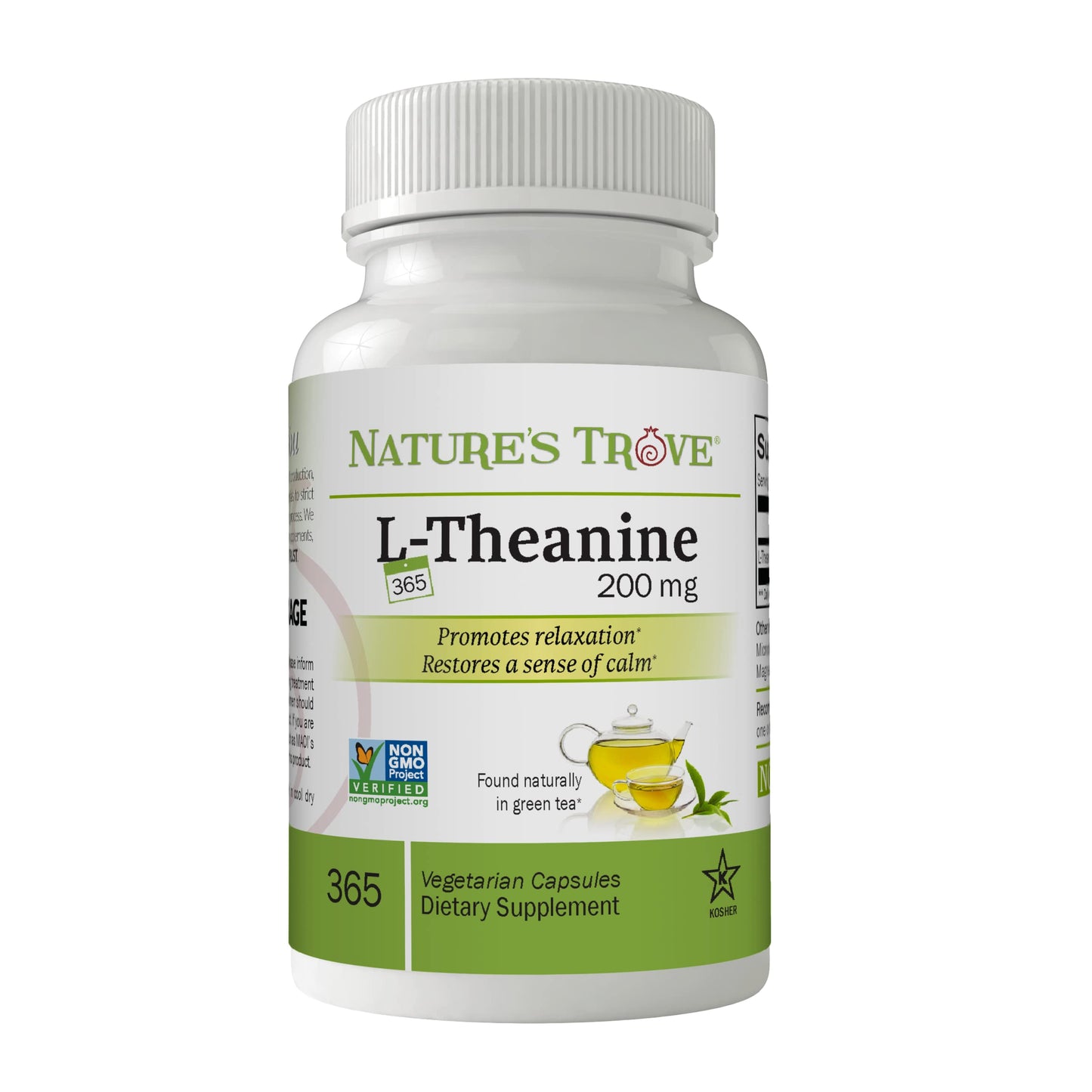 L-Theanine 200mg by Nature's Trove - 120 Vegetarian Capsules