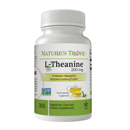 L-Theanine 200mg by Nature's Trove - 120 Vegetarian Capsules